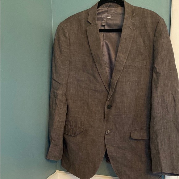 H&M Men's Gray/ brown Blazer- 2 button closure - size 44R - Picture 1 of 4